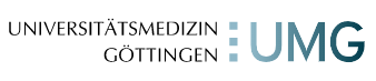 . Logo der Universitätsmedizin Göttingen mit den Buchstaben "UMG".