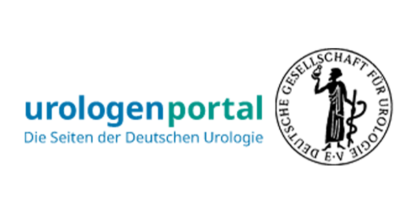 Logo des Urologenportals mit Text: "Die Seiten der Deutschen Urologie" und dem Siegel der Deutschen Gesellschaft für Urologie.