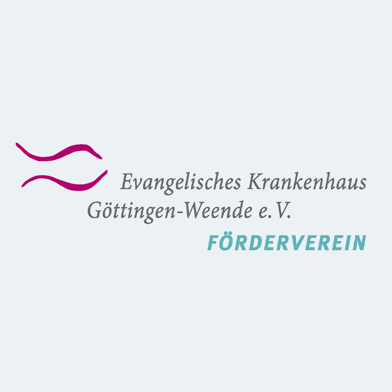 Logo des Evangelischen Krankenhauses Göttingen-Weende e.V., Förderverein mit zwei geschwungenen Linien.