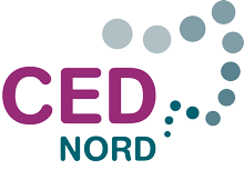 Ein Logo mit den Worten "CED NORD" und mehreren aufsteigenden Kreisen rechts oben.