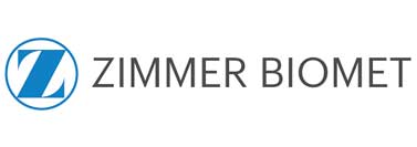Das Bild zeigt das Logo von Zimmer Biomet mit einem blauen "Z" in einem Kreis.