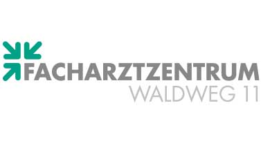 Logo mit Text: "Facharztzentrum Waldweg 11".