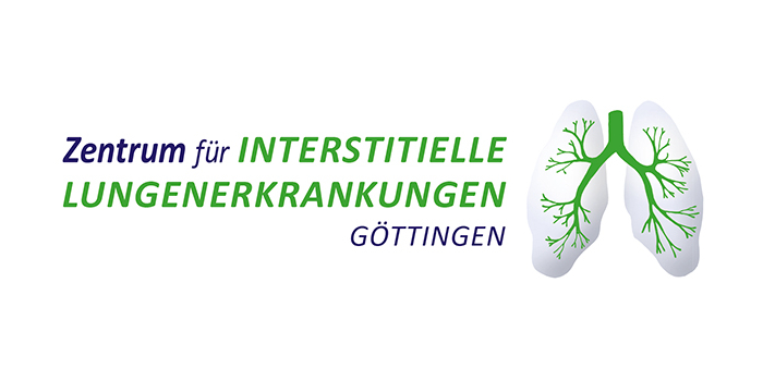 Zentrum für Interstitielle Lungenerkrankungen Göttingen mit Lungenabbildung.