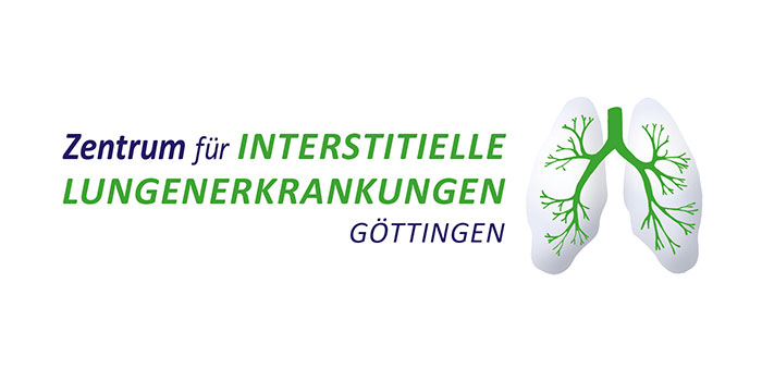 Zentrum für Interstitielle Lungenerkrankungen Göttingen mit Lungenabbildung.